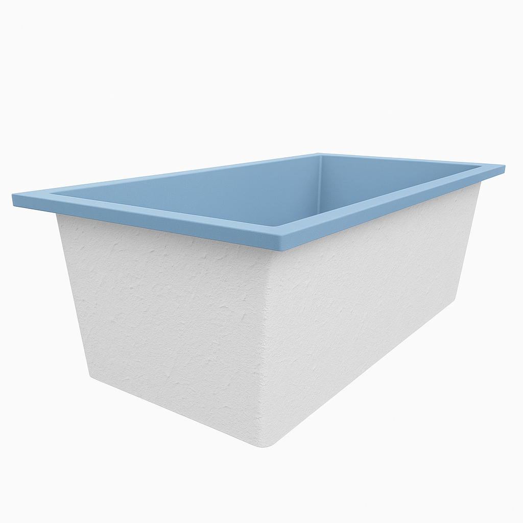Deep Bathtub 1750 L x 950 W x 600 Soaking Depth Handmade by Omnitub