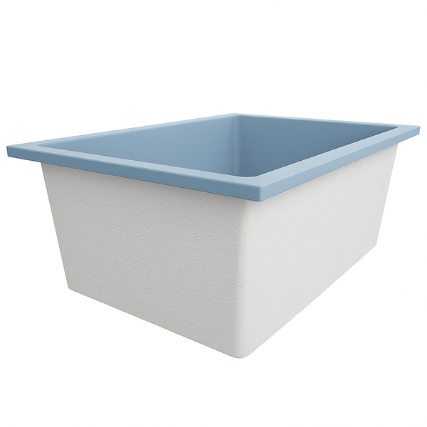 Omnitub Solo Plus 1250 x 1050 handmade UK deep soaking tub 600mm depth wide rectangular - styled setting 3