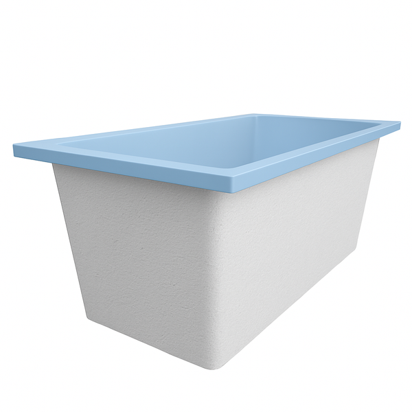Omnitub 1500 x 800 deep soaking tub 600mm depth rectangular - top-down view 3