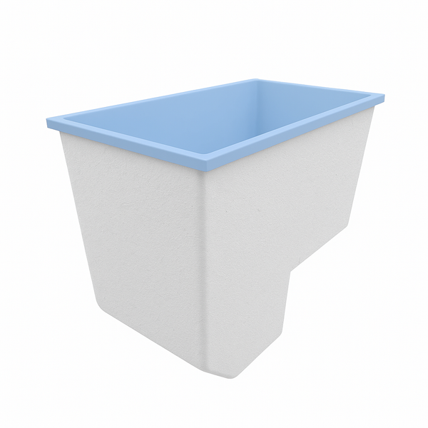 Omnitub 1100 x 700 handmade UK seated soaking tub 1000mm depth rectangular - design feature 3