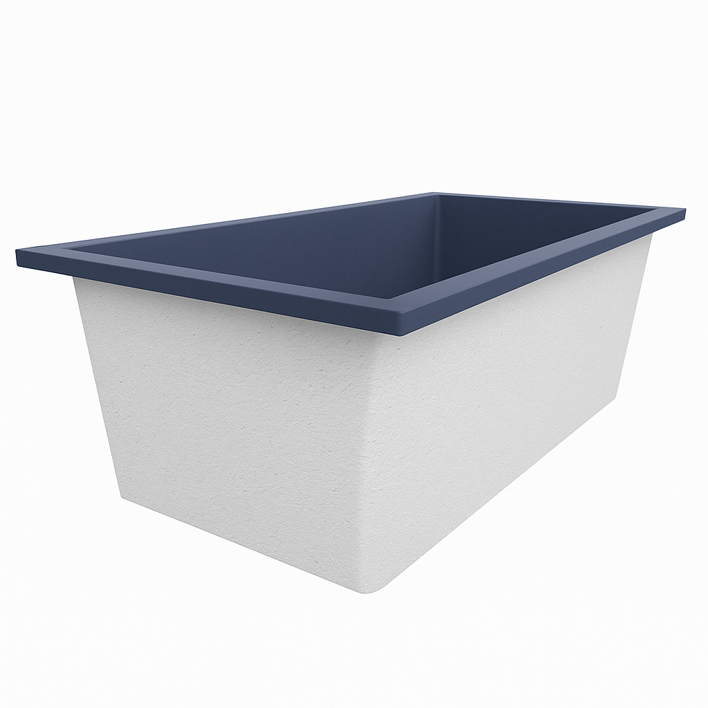 Deep Bathtub 1750 L x 950 W x 600 Soaking Depth Handmade by Omnitub