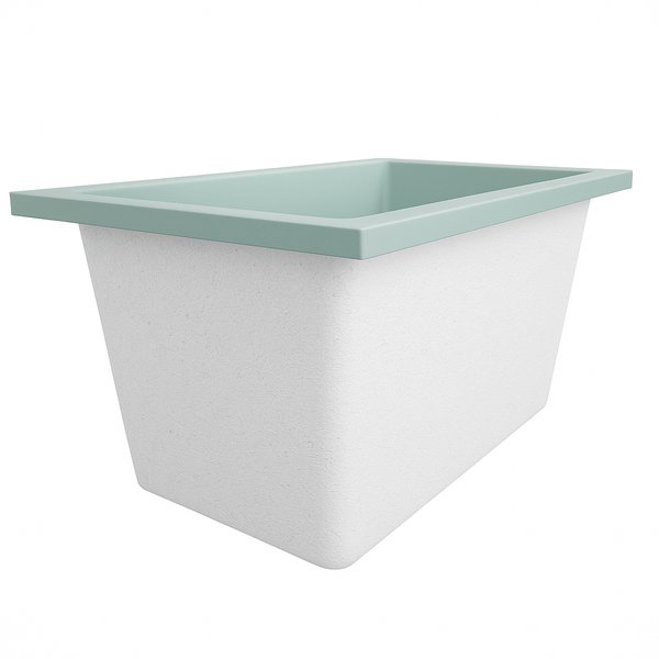 Omnitub Solo Supreme 1250 x 850 UK deep soaking tub 600mm depth rectangular - dimensions overview 3