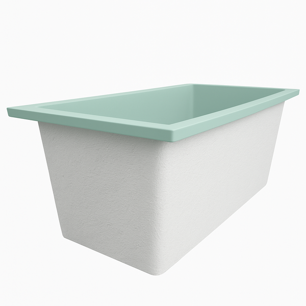 Omnitub Solo Extreme 1600 x 800 handmade UK deep soaking tub 600mm depth rectangular - configuration detail 3