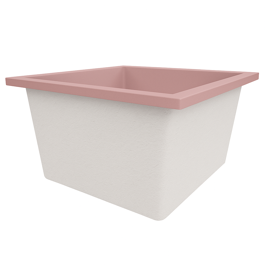 Deep Bathtub 1050 L x 1050 W x 600 Soaking Depth Handmade by Omnitub
