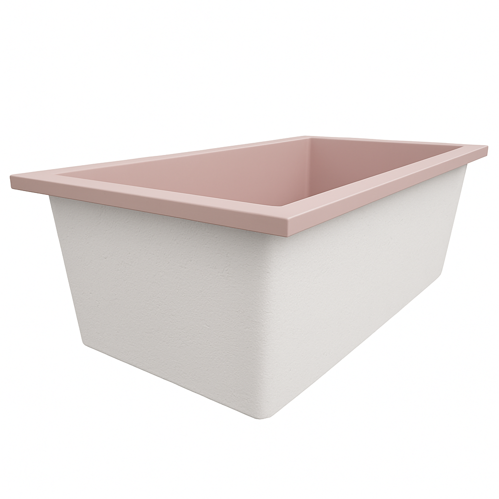 Deep Bathtub 1750 L x 950 W x 600 Soaking Depth Handmade by Omnitub