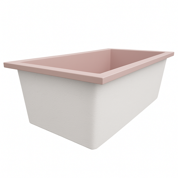 Omnitub Deluxe 1750 x 950 handmade UK deep soaking tub 600mm depth wide rectangular - side angle 3