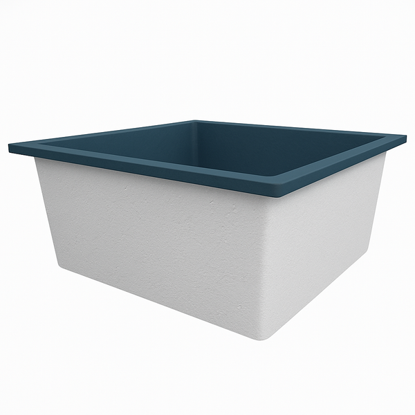 Omnitub Duo Ultra 1500 x 1500 handmade deep soaking tub 600mm depth square - finish and texture 3