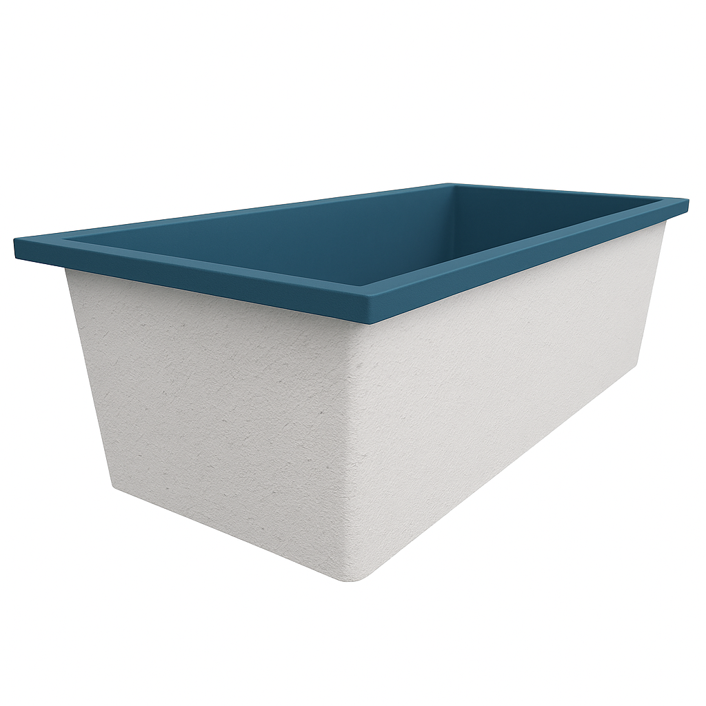 Deep Bathtub 1900 L x 900 W x 600 Soaking Depth Handmade by Omnitub