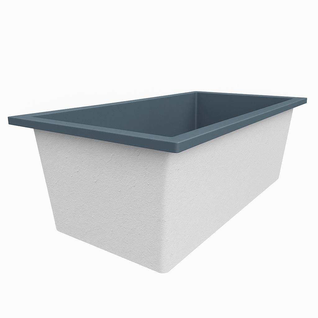 Deep Bathtub 1750 L x 950 W x 600 Soaking Depth Handmade by Omnitub