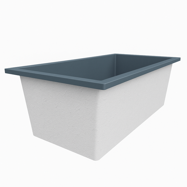 Omnitub Deluxe 1750 x 950 handmade UK deep soaking tub 600mm depth wide rectangular - top-down view 3