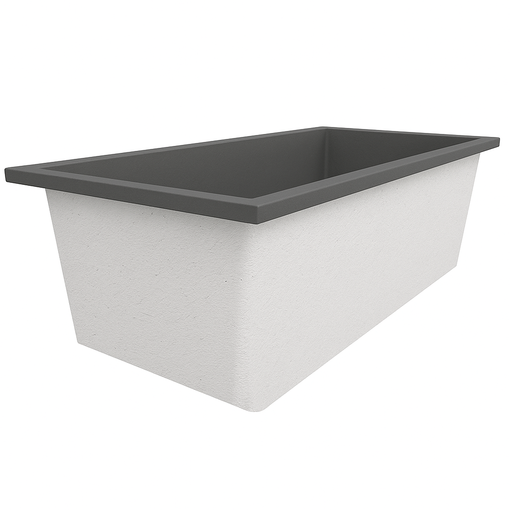 Deep Bathtub 1900 L x 900 W x 600 Soaking Depth Handmade by Omnitub