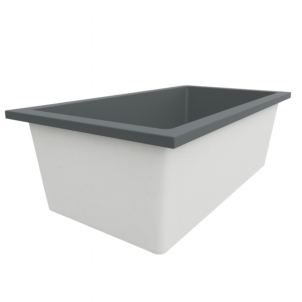 Deep Bathtub 1750 L x 950 W x 600 Soaking Depth Handmade by Omnitub