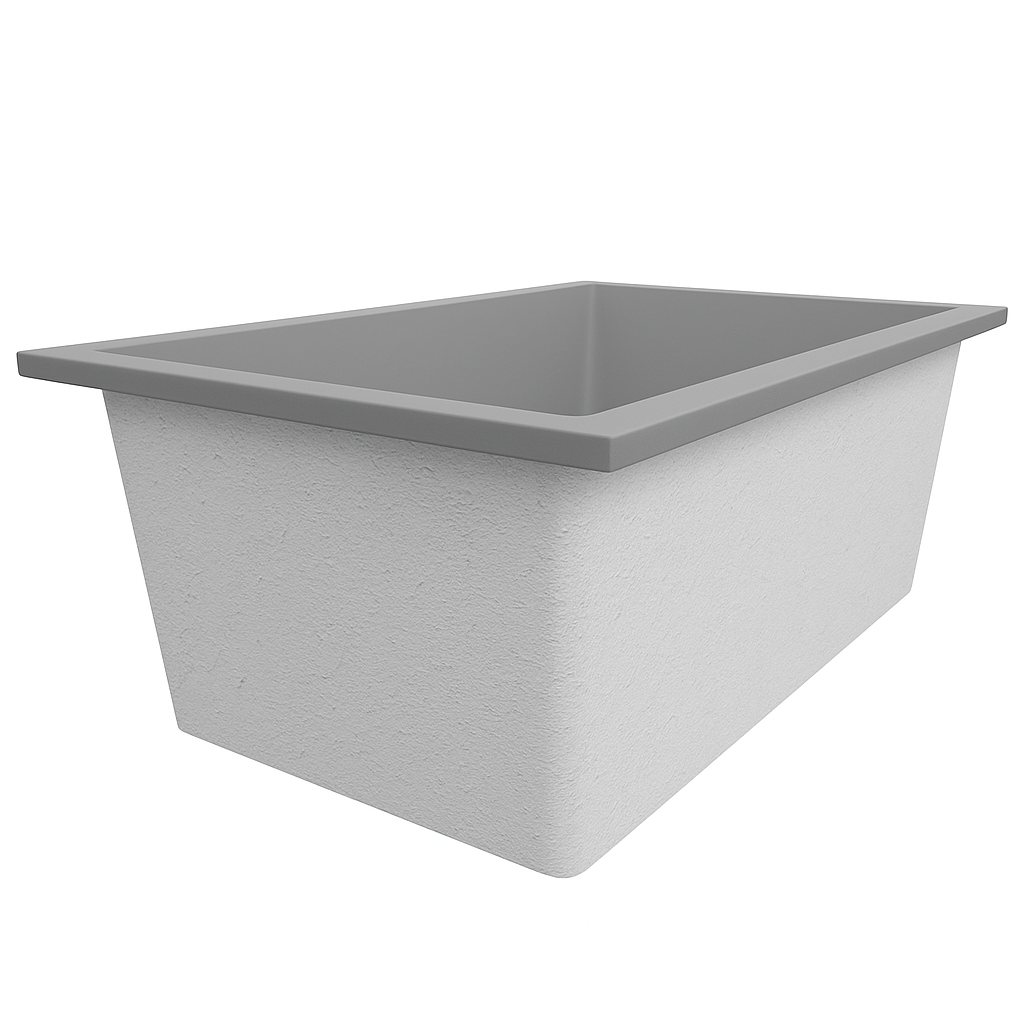 Deep Bathtub 1800 L x 1050 W x 600 Soaking Depth Handmade by Omnitub