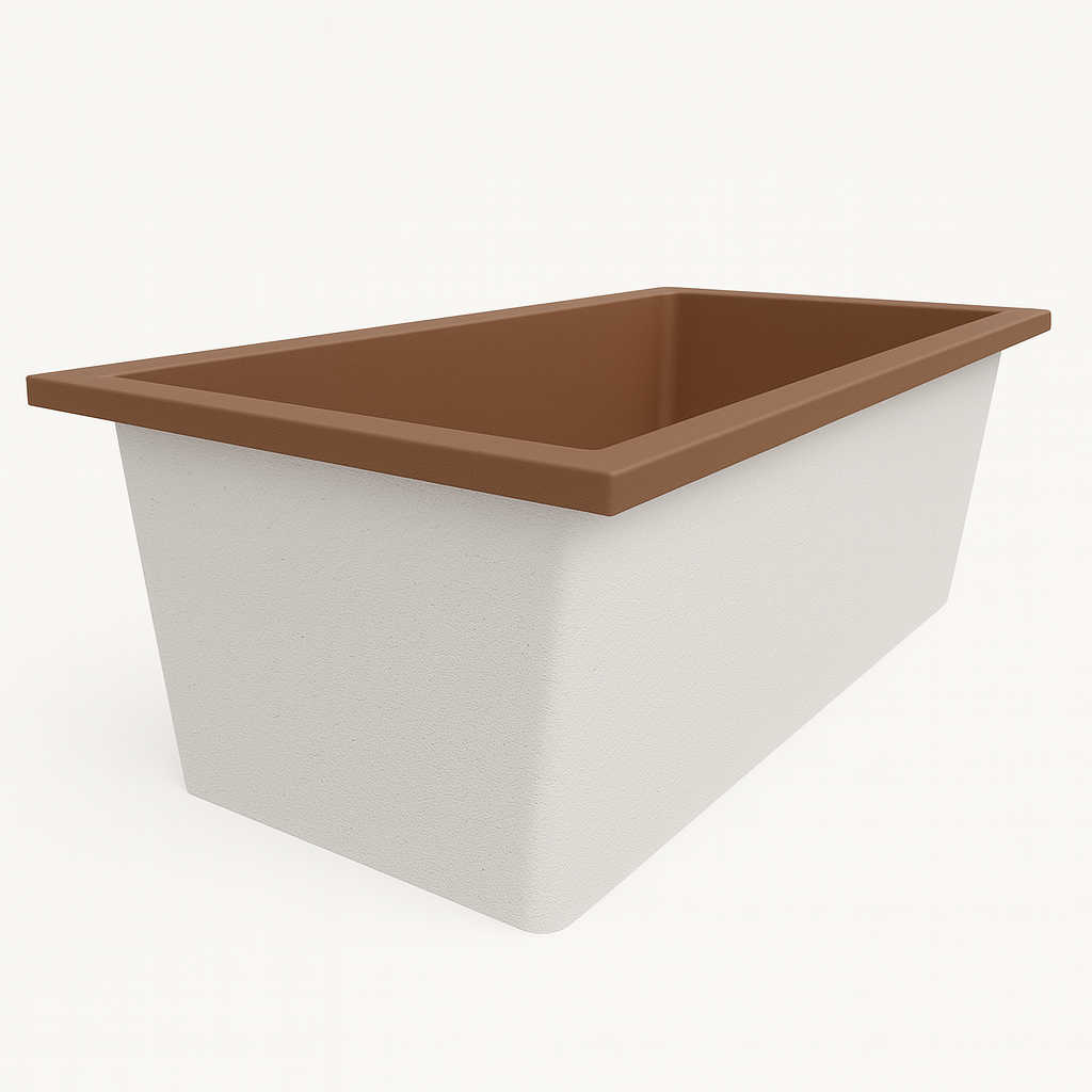 Deep Bathtub 1750 L x 950 W x 600 Soaking Depth Handmade by Omnitub
