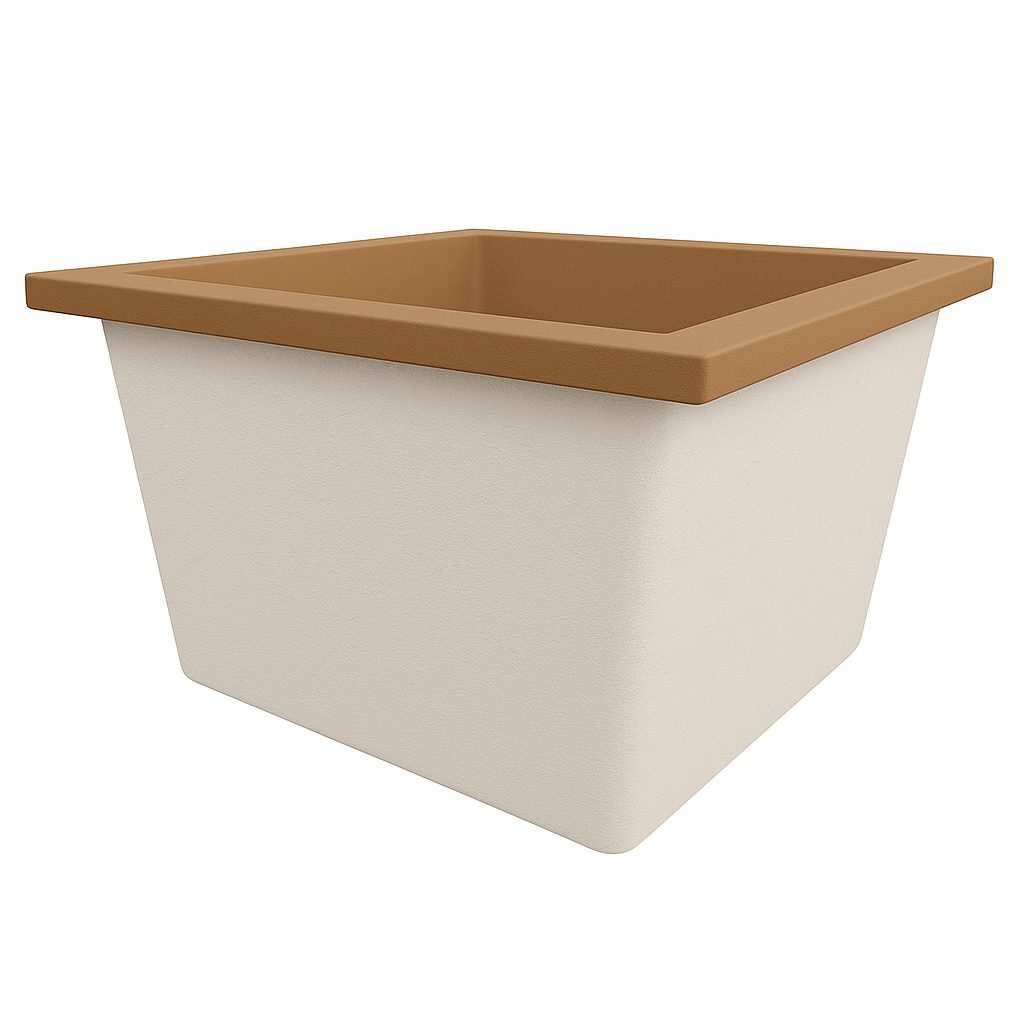 Deep Bathtub 1050 L x 1050 W x 600 Soaking Depth Handmade by Omnitub