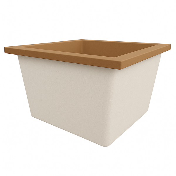 Omnitub Duo Square 1050 x 1050 deep soaking tub 600mm depth square - alternate angle 3