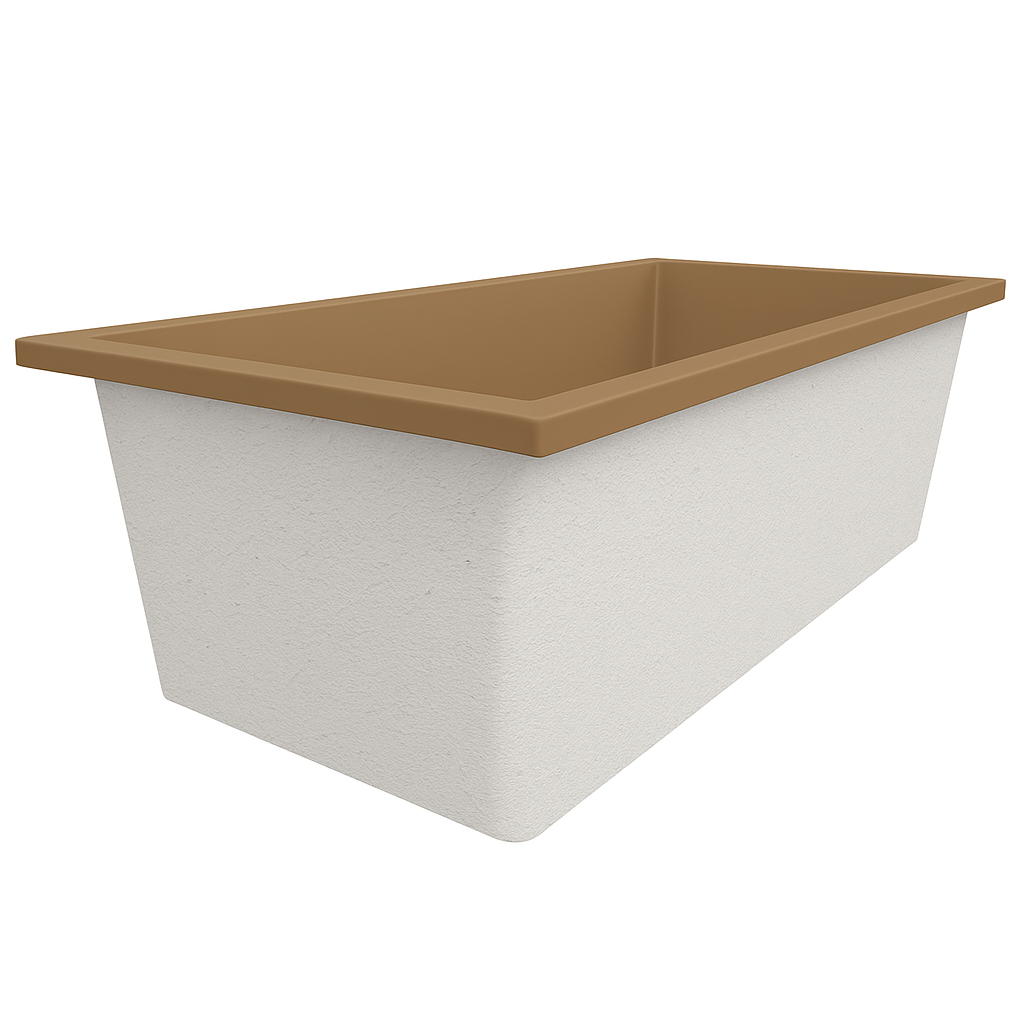 Deep Bathtub 1900 L x 900 W x 600 Soaking Depth Handmade by Omnitub