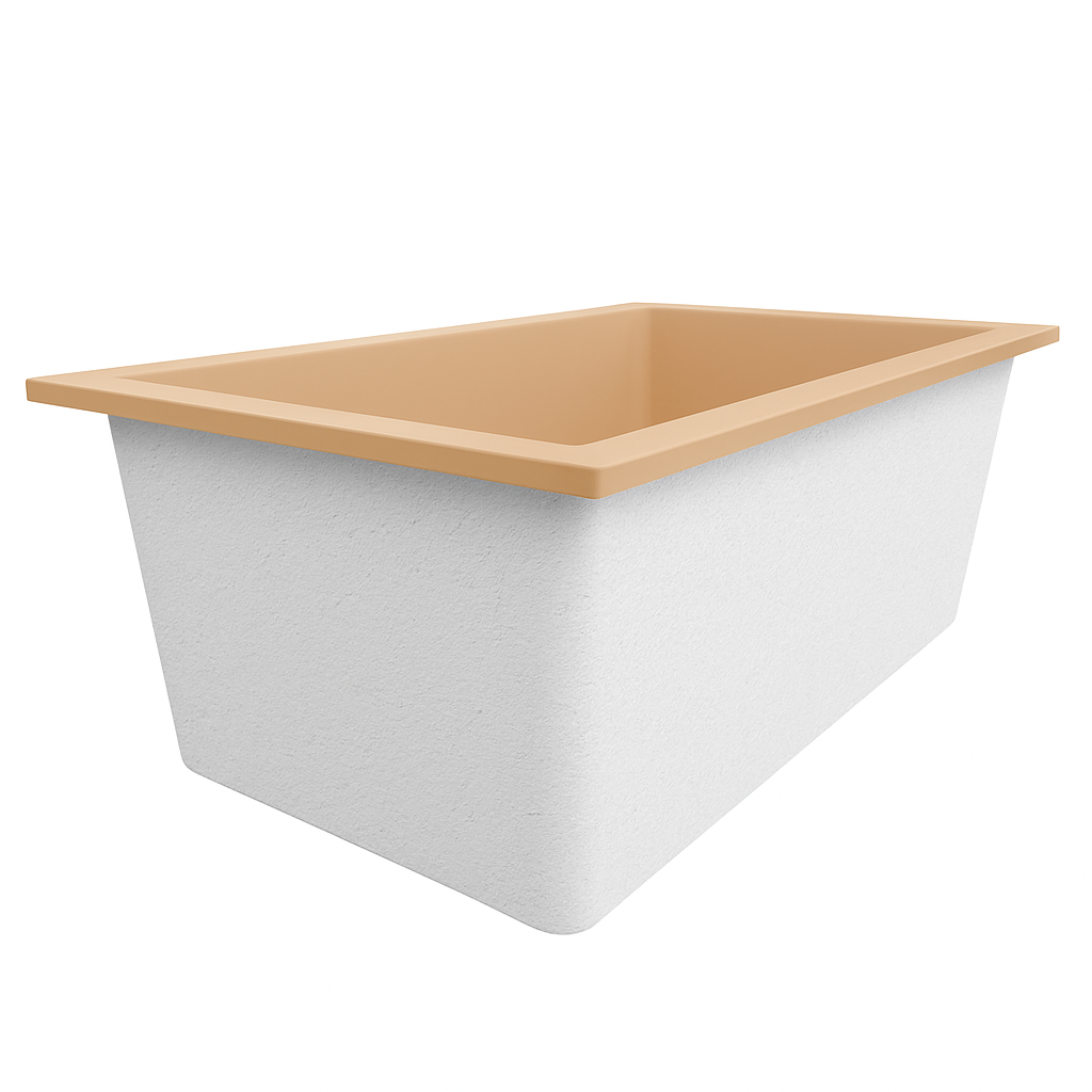 Deep Bathtub 1750 L x 950 W x 600 Soaking Depth Handmade by Omnitub