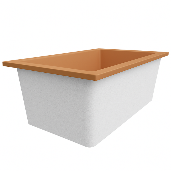 Omnitub Solo Plus 1250 x 1050 handmade UK deep soaking tub 600mm depth wide rectangular - side angle 4