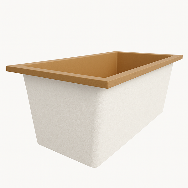 Omnitub Solo Extreme 1600 x 800 handmade UK deep soaking tub 600mm depth rectangular - side angle 4
