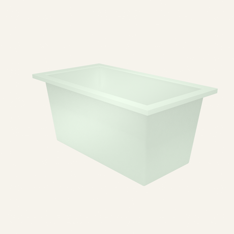 Omnitub 1350 x 750 handmade deep soaking tub 600mm depth in Glacial Green