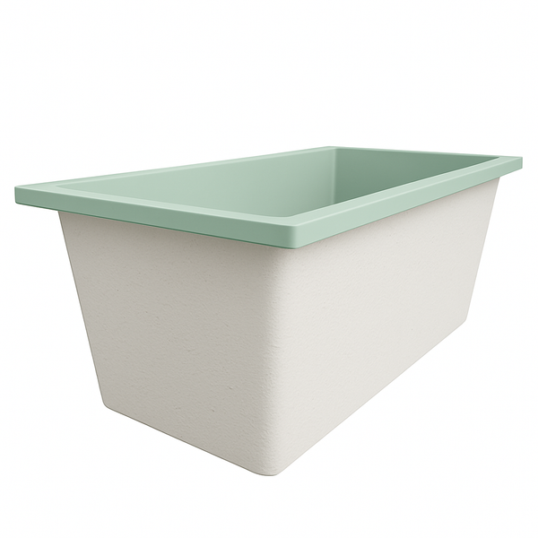 Omnitub Solo Extreme 1600 x 800 handmade UK deep soaking tub 600mm depth rectangular - top-down view 4