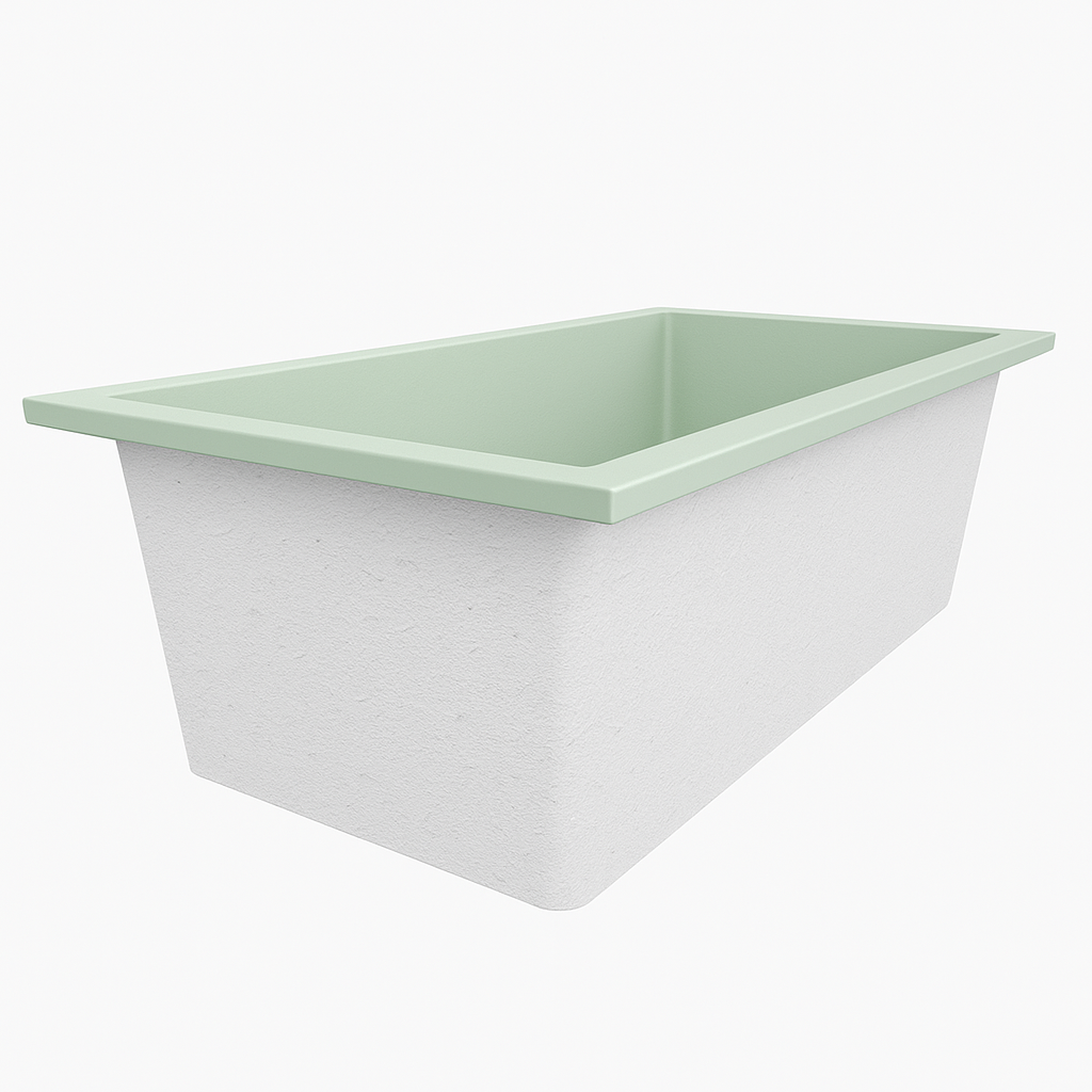 Deep Bathtub 1750 L x 950 W x 600 Soaking Depth Handmade by Omnitub