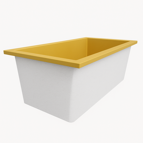 Omnitub Deluxe 1750 x 950 handmade UK deep soaking tub 600mm depth wide rectangular - dimensions overview 3