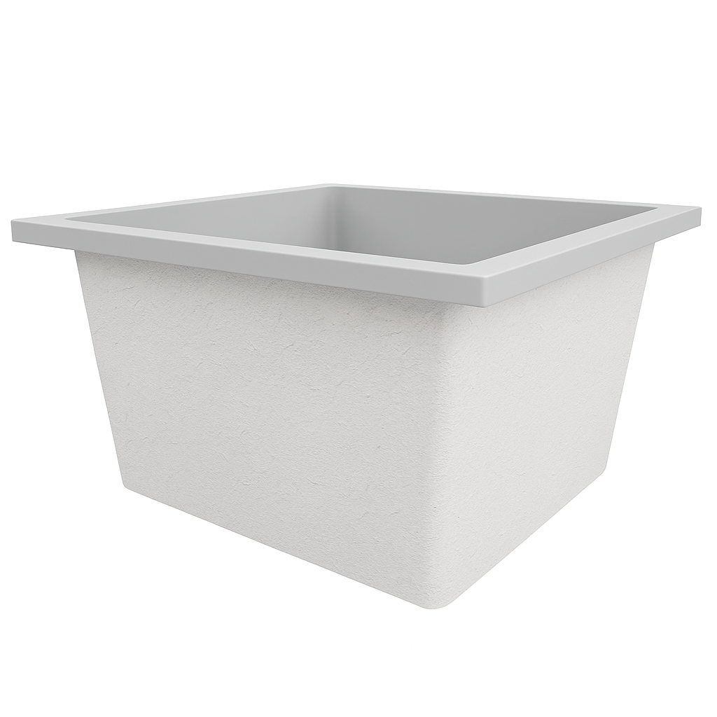Deep Bathtub 1050 L x 1050 W x 600 Soaking Depth Handmade by Omnitub