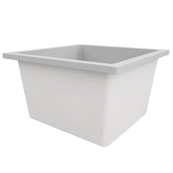 Omnitub Duo Square 1050 x 1050 deep soaking tub 600mm depth square - styled setting 3