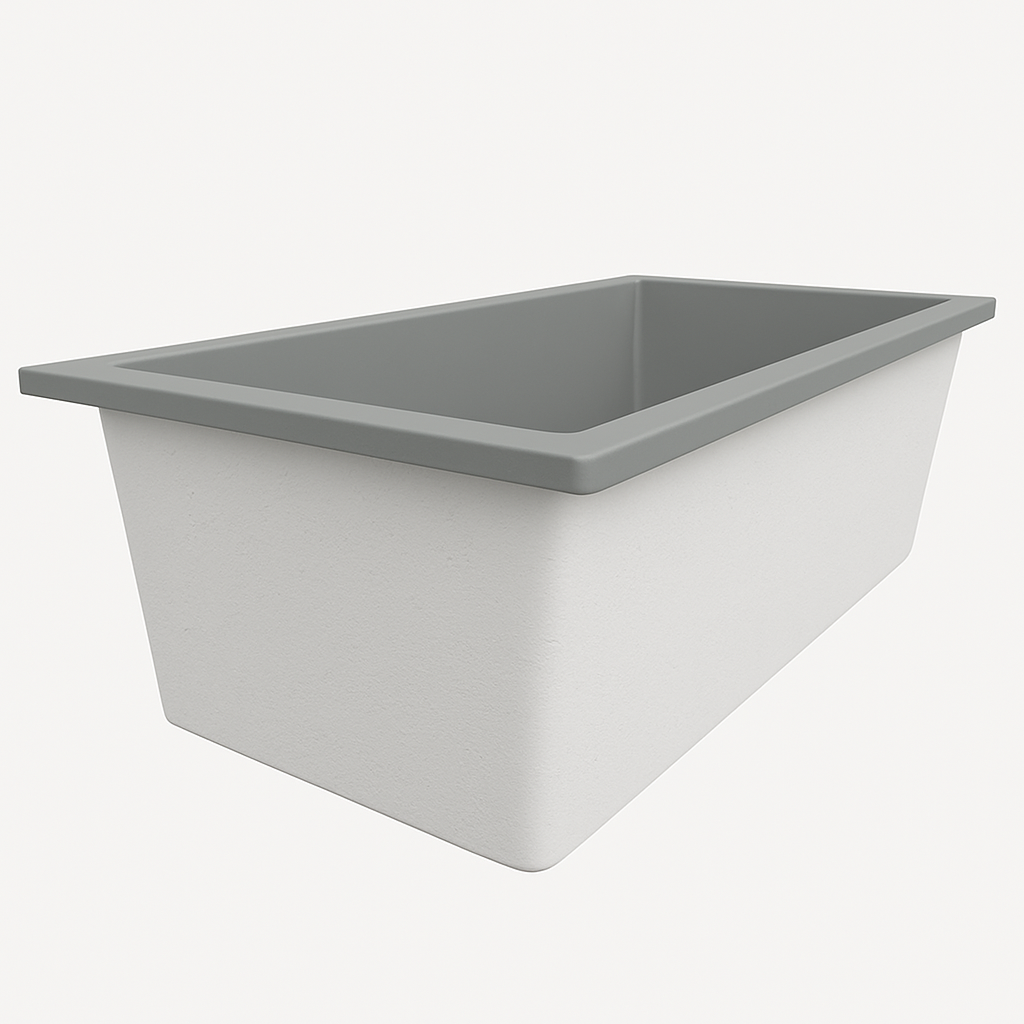 Deep Bathtub 1750 L x 950 W x 600 Soaking Depth Handmade by Omnitub