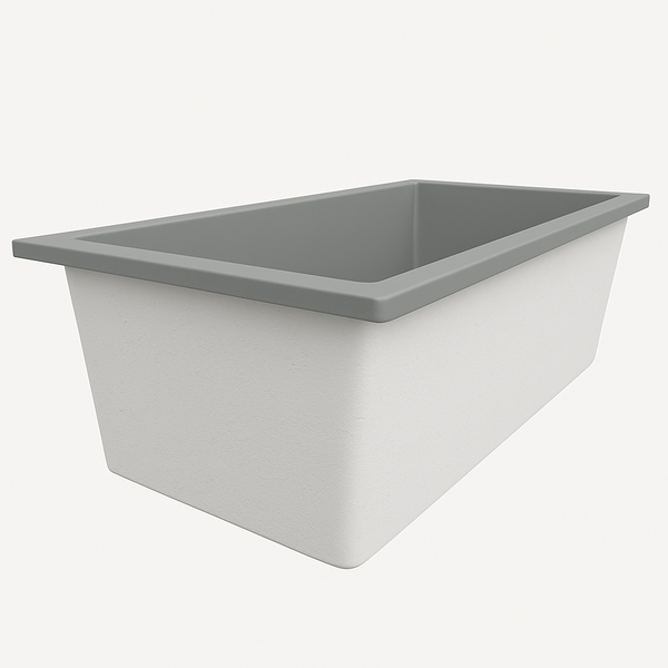 Omnitub Deluxe 1750 x 950 handmade UK deep soaking tub 600mm depth wide rectangular - bathroom installation 3