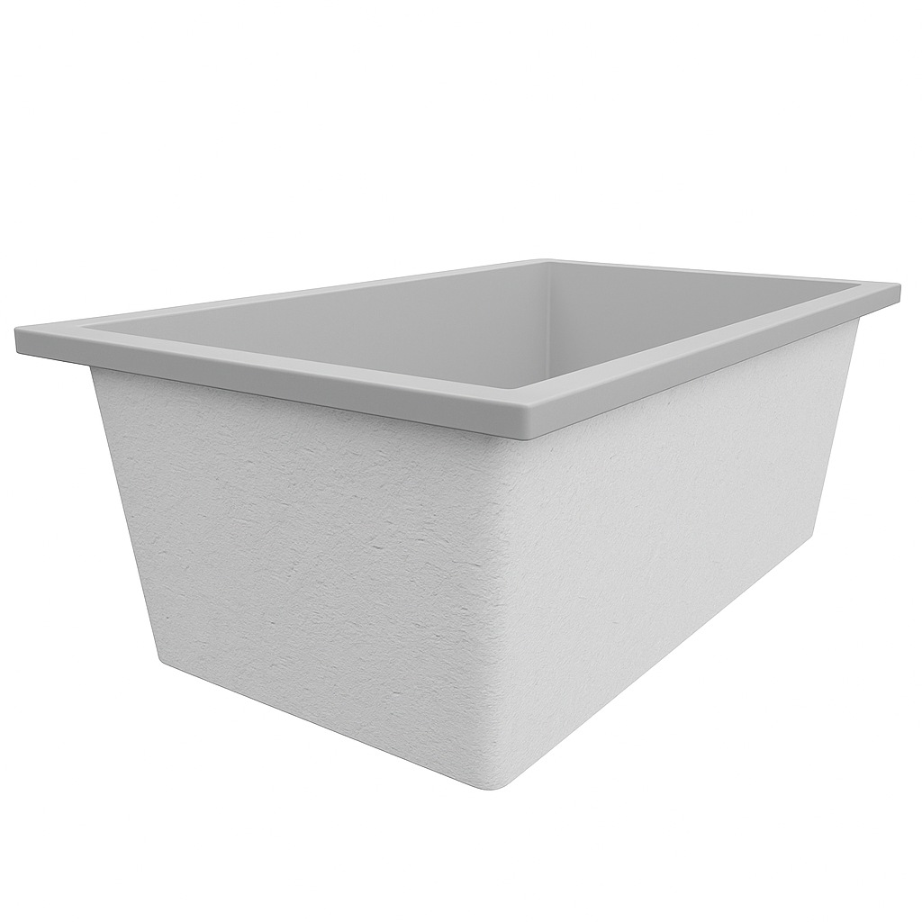 Deep Bathtub 1800 L x 1050 W x 600 Soaking Depth Handmade by Omnitub