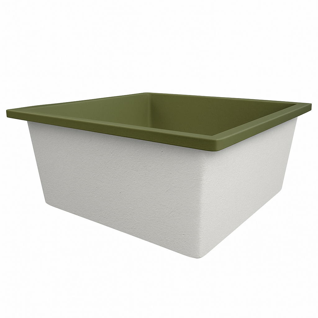 Deep Bathtub 1500 L x 1500 W x 600 Soaking Depth Handmade by Omnitub
