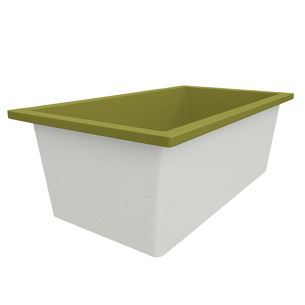 Deep Bathtub 1750 L x 950 W x 600 Soaking Depth Handmade by Omnitub
