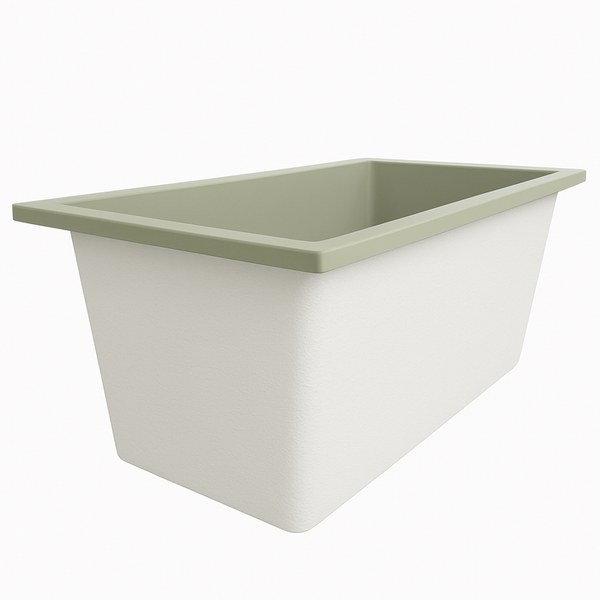 Omnitub 1500 x 800 handmade UK deep soaking tub 600mm depth rectangular - dimensions overview 4