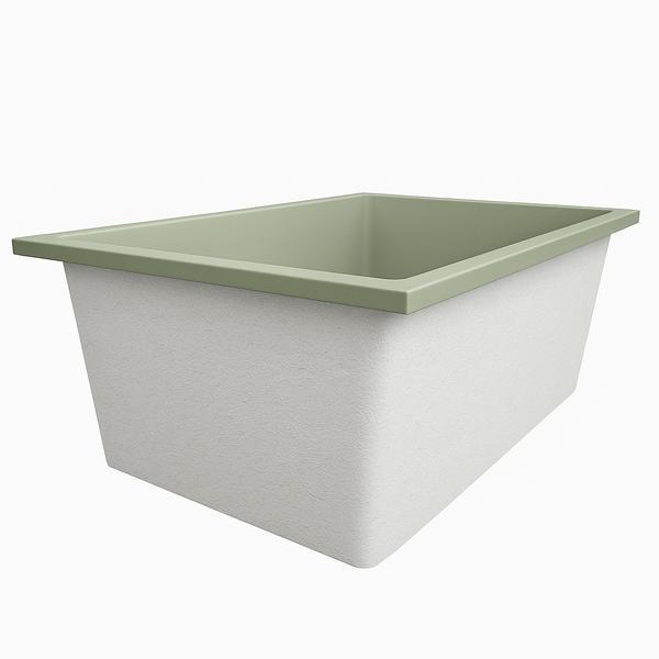 Omnitub Solo Plus 1250 x 1050 handmade UK deep soaking tub 600mm depth wide rectangular - dimensions overview 4