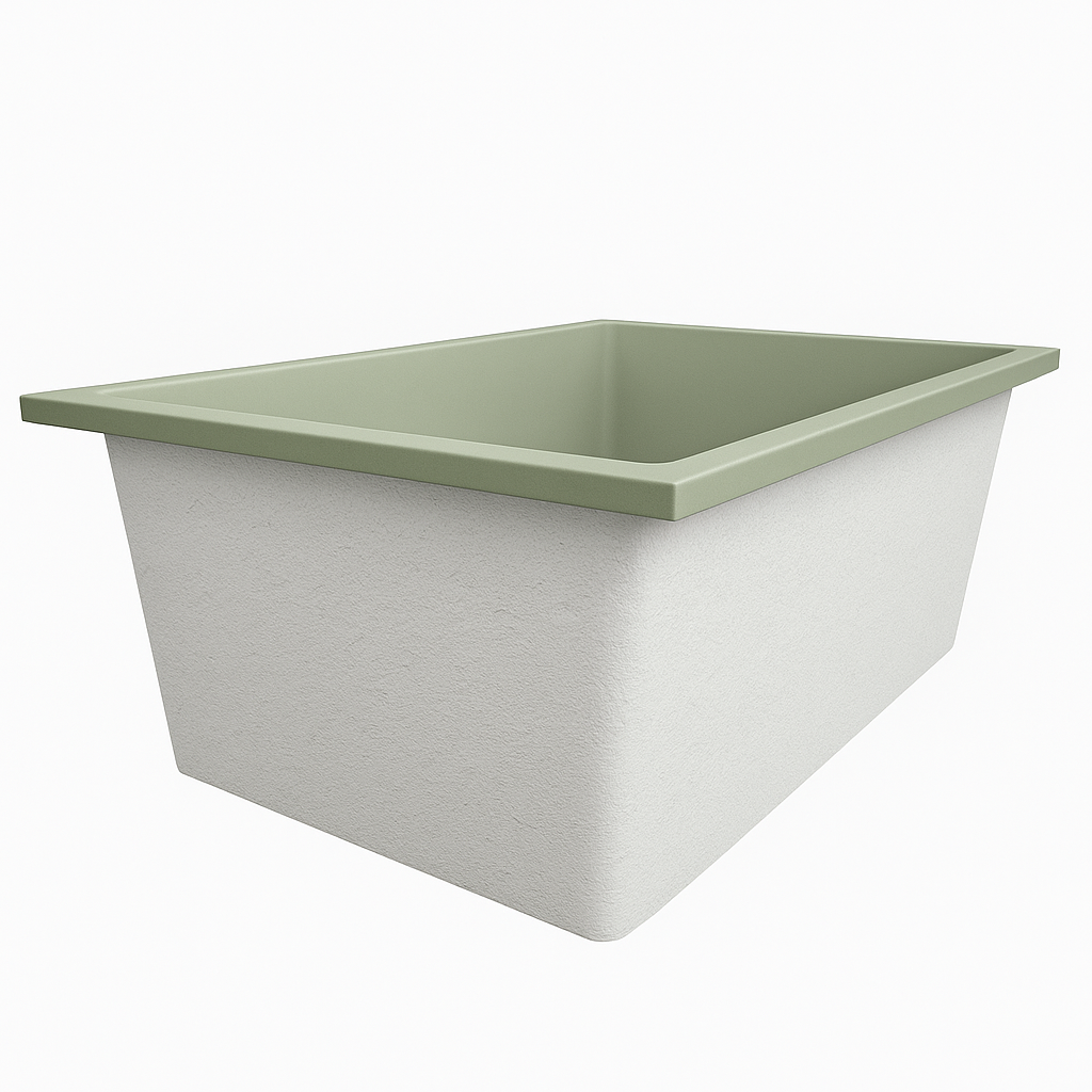 Omnitub Solo Extreme 1600 x 1050 handmade UK deep soaking tub 600mm depth wide rectangular - main product view 5