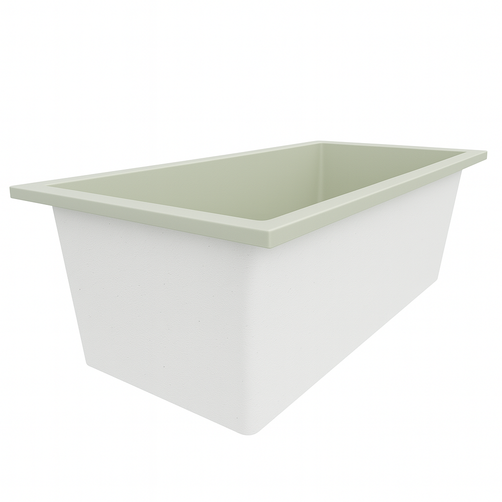 Deep Bathtub 1750 L x 950 W x 600 Soaking Depth Handmade by Omnitub