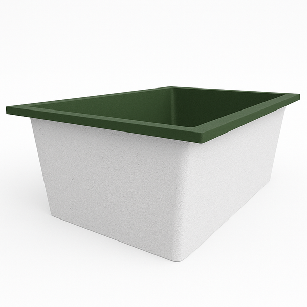 Omnitub Solo Plus 1250 x 1050 handmade UK deep soaking tub 600mm depth wide rectangular - finish and texture 4