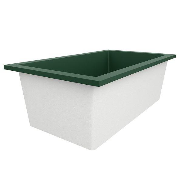 Omnitub Deluxe 1750 x 950 handmade UK deep soaking tub 600mm depth wide rectangular - colour detail 3