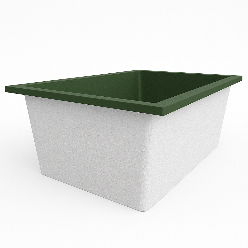 Omnitub Solo Extreme 1600 x 1050 handmade UK deep soaking tub 600mm depth wide rectangular - side angle 5