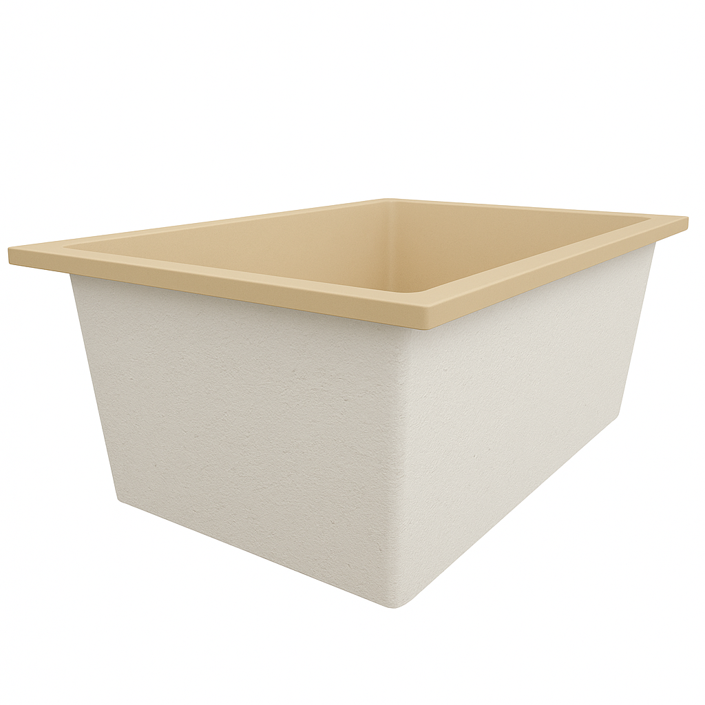 Omnitub Solo Extreme 1600 x 1050 handmade UK deep soaking tub 600mm depth wide rectangular - top-down view 5