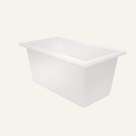 Omnitub 1350 x 750 handmade deep soaking tub 600mm depth in Honeysuckle Creme