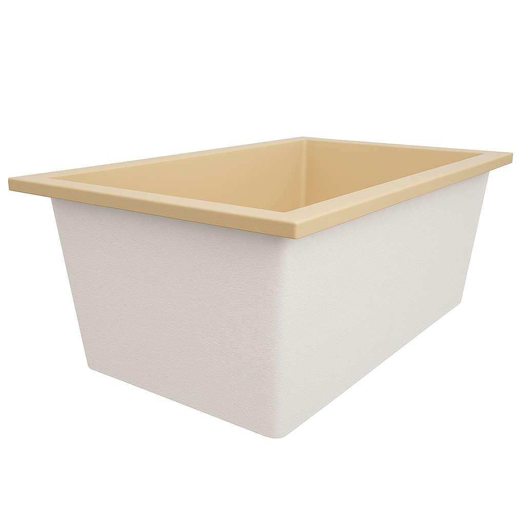 Deep Bathtub 1750 L x 950 W x 600 Soaking Depth Handmade by Omnitub
