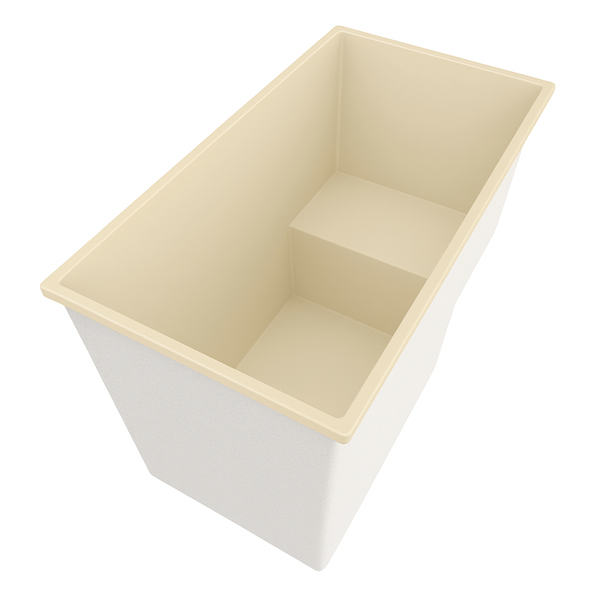 Omnitub 1495 x 800 seated soaking tub 1000mm depth rectangular - styled setting 3