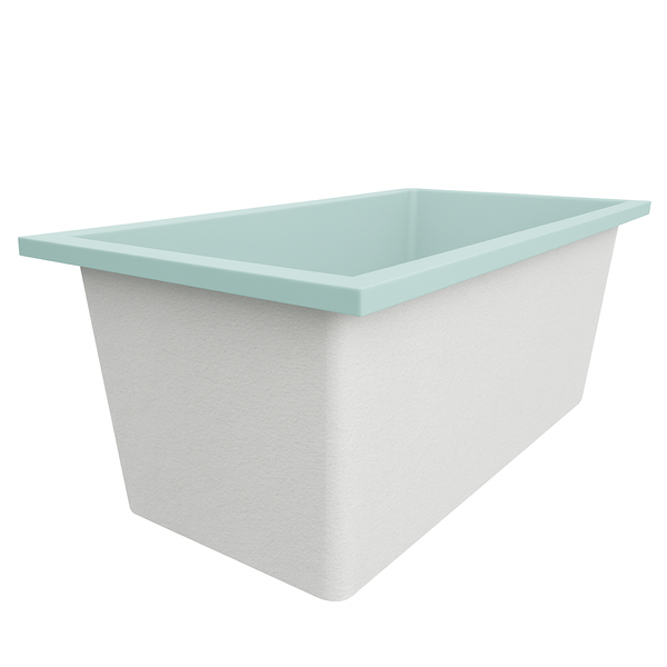 Omnitub 1500 x 800 deep soaking tub 600mm depth rectangular - side angle 4