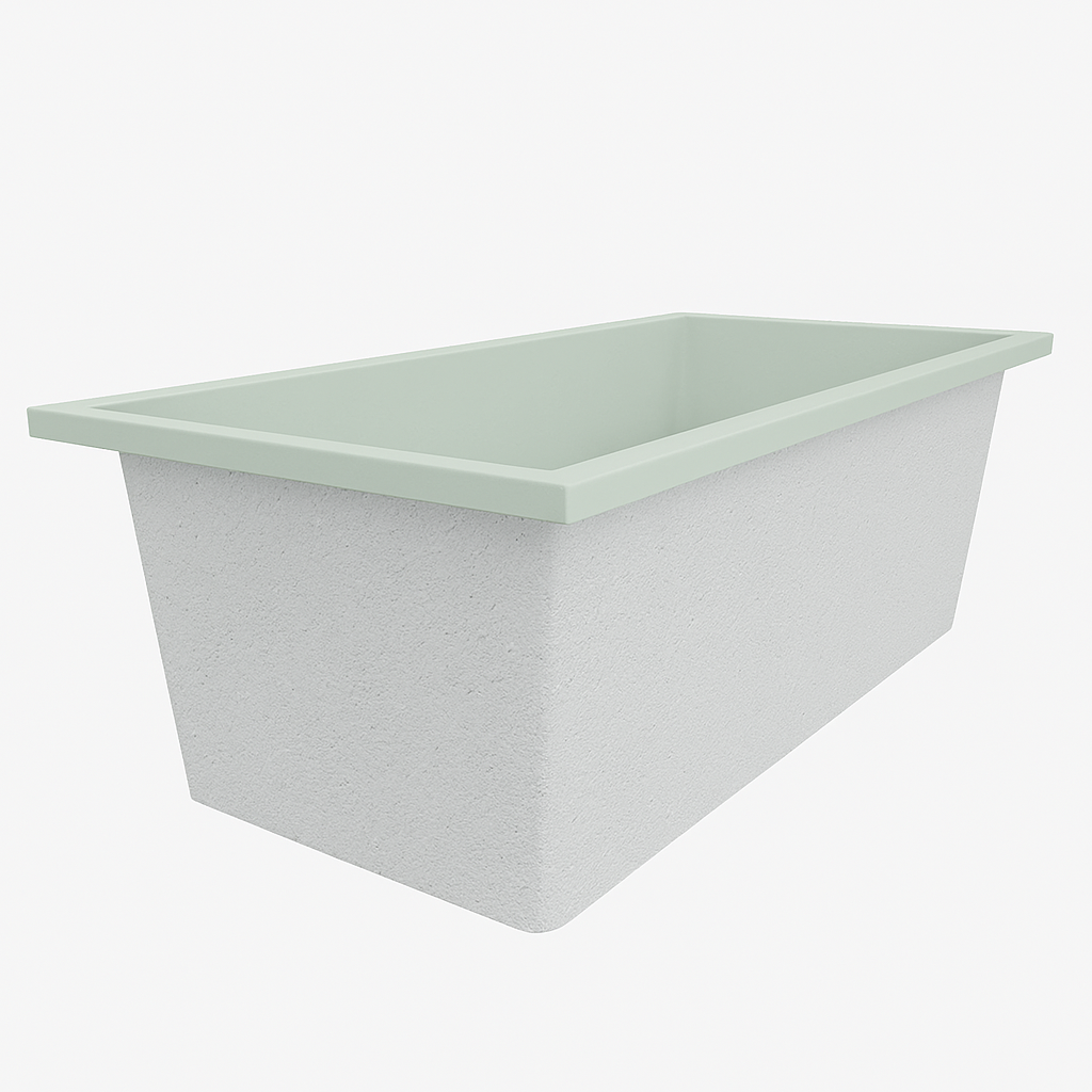 Deep Bathtub 1750 L x 950 W x 600 Soaking Depth Handmade by Omnitub