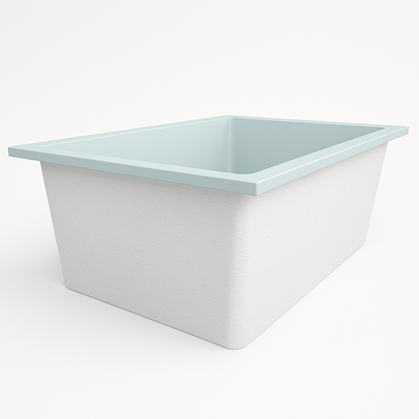 Omnitub Solo Plus 1250 x 1050 handmade UK deep soaking tub 600mm depth wide rectangular - alternate angle 4