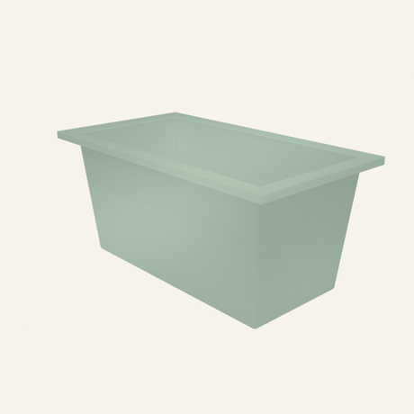 Omnitub 1350 x 750 handmade deep soaking tub 600mm depth in Iceplant Green